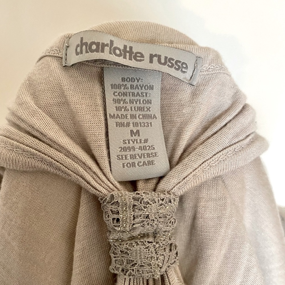 Charlotte Rouse Gray Ruffled Tank Top Size Medium - Picture 6 of 6